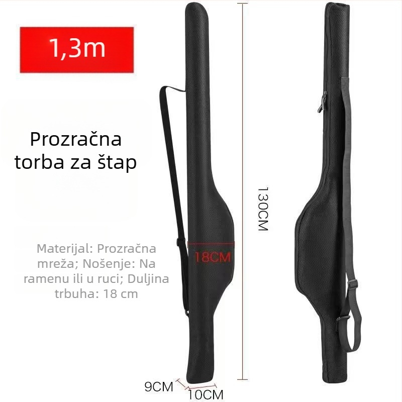 Torba za štapove za ribolov, velika kapaciteta, preko ramena, sklopiva, lagana za nošenje
