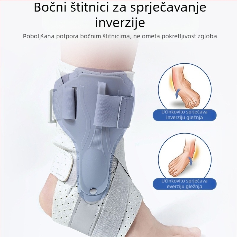 Fiksna ojačana potpora gležnja, podesiva i prozračna, zaštita od savijanja, ABS plast