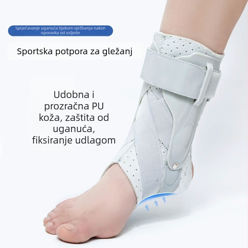 Fiksna ojačana potpora gležnja, podesiva i prozračna, zaštita od savijanja, ABS plast
