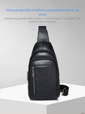 Muška kožna crossbody torba za poslovni stil, kompaktna, za 8-inčni prijenosnik, elegantna kvaliteta, proljeće 2025