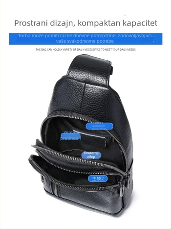 Muška kožna crossbody torba za poslovni stil, kompaktna, za 8-inčni prijenosnik, elegantna kvaliteta, proljeće 2025