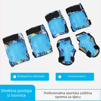 Dječji šestodijelni set zaštitne opreme za rolanje – zaštita za koljena, lakte, zglobove i dlanove, s motivom kornjače