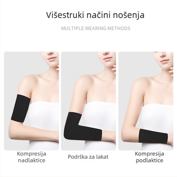 Oblikovani kompresijski rukavi za nadlakticu, visoka elastičnost, bezšivne pletenje, više načina nošenja, zaštita lakta, vitke ruke s leptir dizajnom