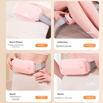Masazer za struk s vibracijskim grijanjem, punjivi pojas za ublažavanje menstrualne nelagode