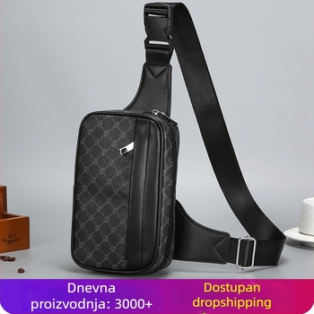 Muška crossbody torbica s kariranim uzorkom, minimalistički gradski stil, za svakodnevnu uporabu, putovanja i posao