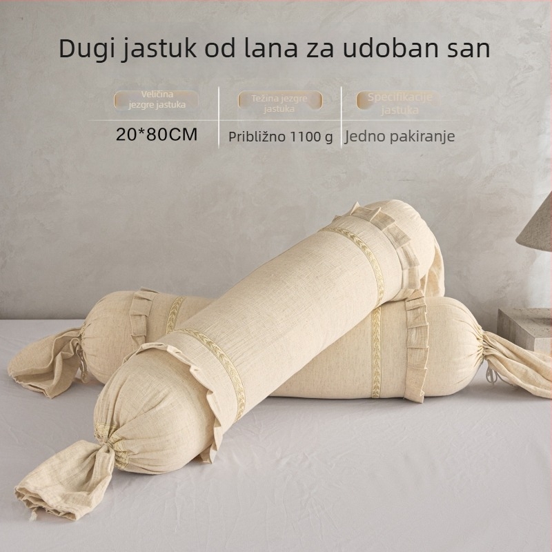 Duga jastučnica za tijelo za bočni san s potporom za struk, pogodna za trudnice, pamučna navlaka