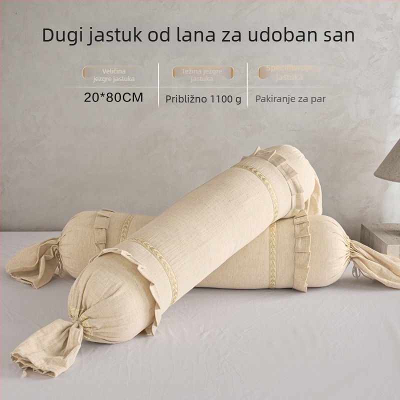 Duga jastučnica za tijelo za bočni san s potporom za struk, pogodna za trudnice, pamučna navlaka