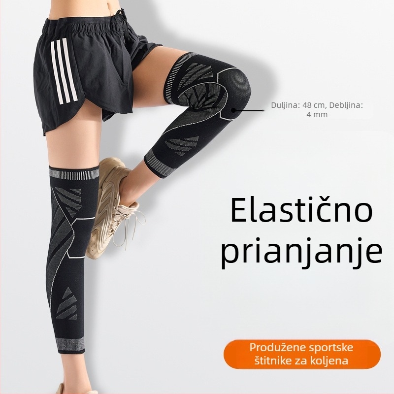 Sportska zaštita koljena za cijeli potkoljenac, produžena, protuklizna i elastična za čučnjeve, košarku i rolanje