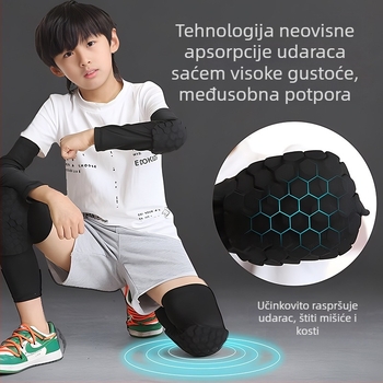 Dječji koljeni štitnici s hexagonalnim jastučićem, za košarku, prozračni i brzo sušeći