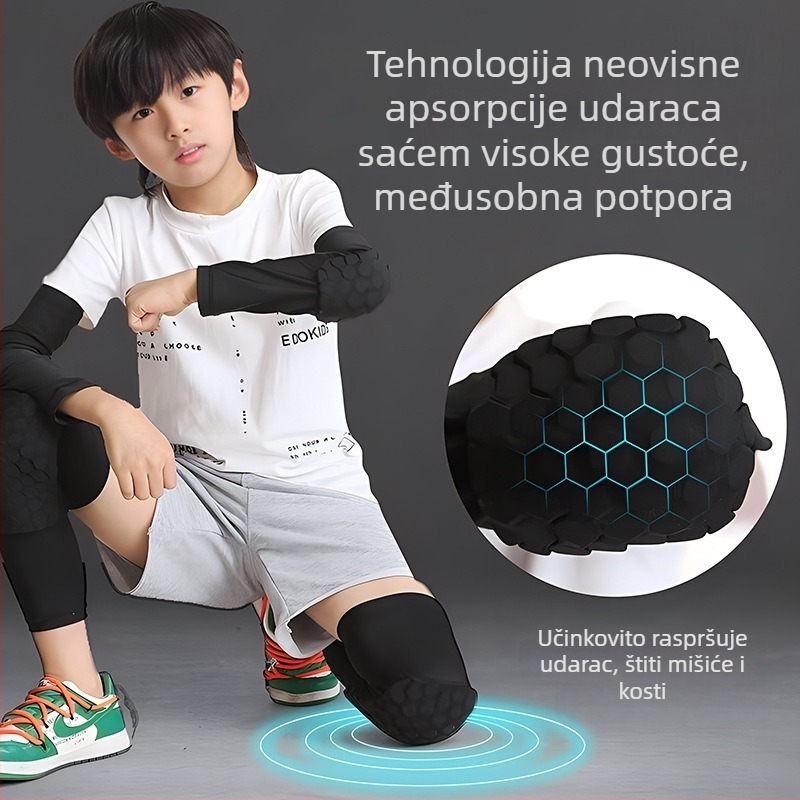 Dječji koljeni štitnici s hexagonalnim jastučićem, za košarku, prozračni i brzo sušeći