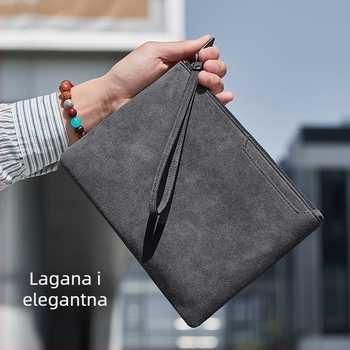 Alcantara muška clutch torba za mobitel, casual dizajn u stilu kofera, minimalistički dizajn, poslovno skladištenje