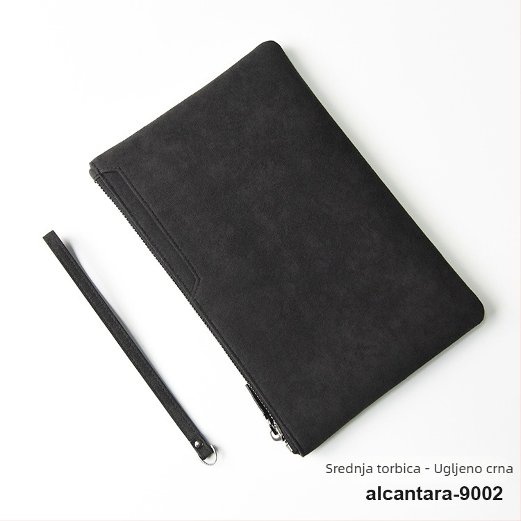 Alcantara muška clutch torba za mobitel, casual dizajn u stilu kofera, minimalistički dizajn, poslovno skladištenje