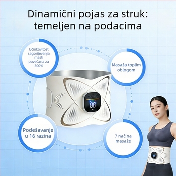Nova EMS mikrostrujna traka za vježbanje trbuha i zagrijavanje maternice, grijani pojas za struk, pulsni masažer, uređaj za oblikovanje tijela