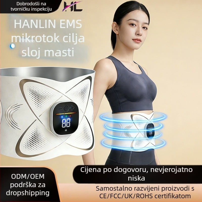 Nova EMS mikrostrujna traka za vježbanje trbuha i zagrijavanje maternice, grijani pojas za struk, pulsni masažer, uređaj za oblikovanje tijela