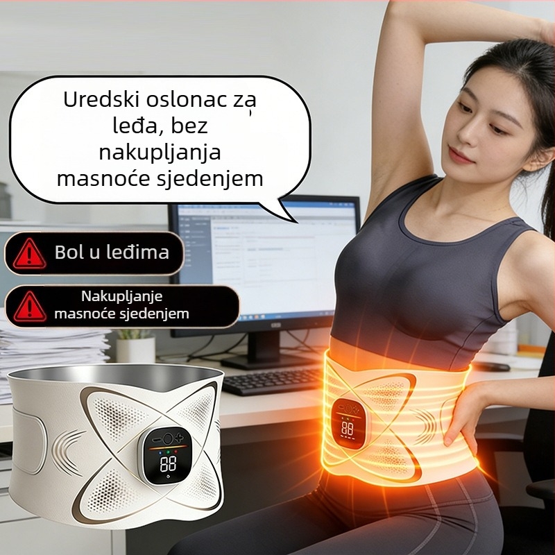 Nova EMS mikrostrujna traka za vježbanje trbuha i zagrijavanje maternice, grijani pojas za struk, pulsni masažer, uređaj za oblikovanje tijela