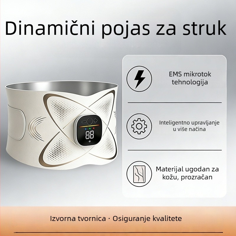 Nova EMS mikrostrujna traka za vježbanje trbuha i zagrijavanje maternice, grijani pojas za struk, pulsni masažer, uređaj za oblikovanje tijela