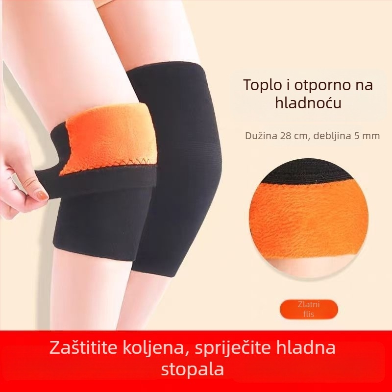 Novi zlatno baršunasti štitnici za koljena za zimu, s flekso podstavom, za odrasle i starije, za trčanje i sport