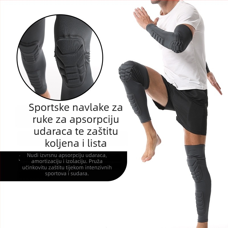 Proširena zaštita koljena i potkoljenice za sport, zaštita od udara, prozračan dizajn s mrežastim uzorkom, za košarku i biciklizam, zaštita patelle