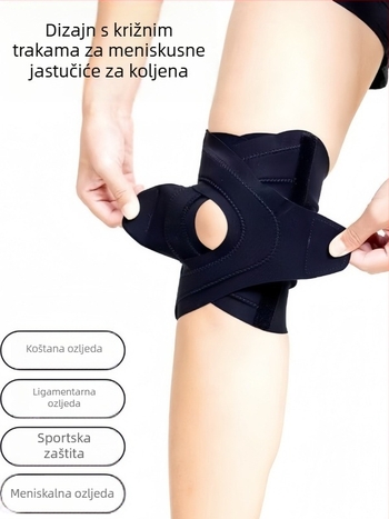 Tanko kompresijsko koljeno za meniskus, podrška koljenu za trčanje uz remen za patelu