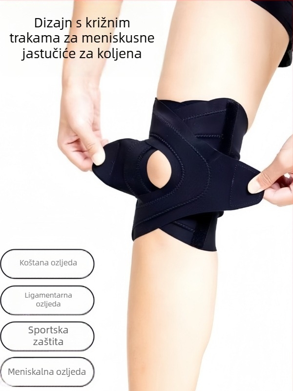 Tanko kompresijsko koljeno za meniskus, podrška koljenu za trčanje uz remen za patelu