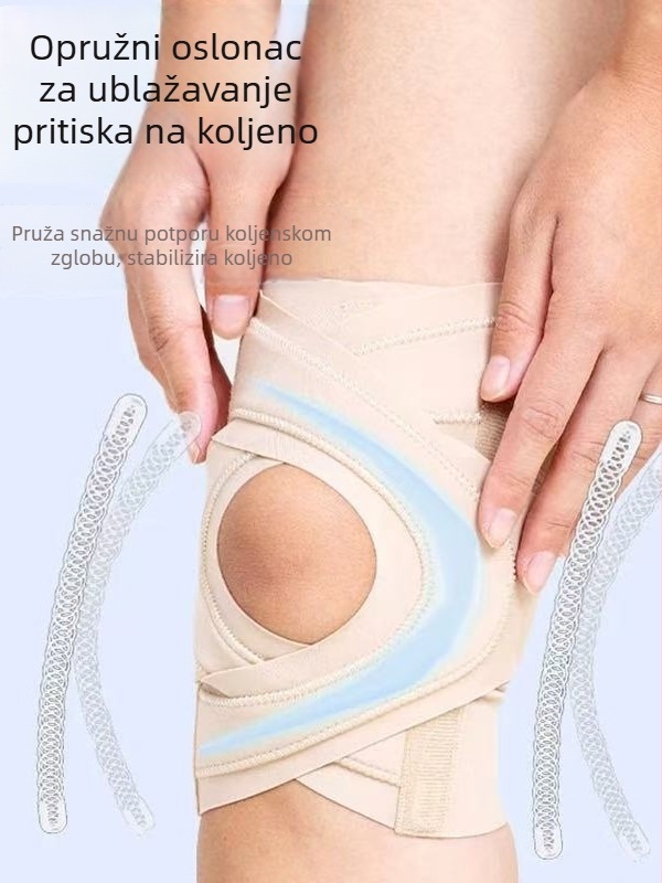 Tanko kompresijsko koljeno za meniskus, podrška koljenu za trčanje uz remen za patelu