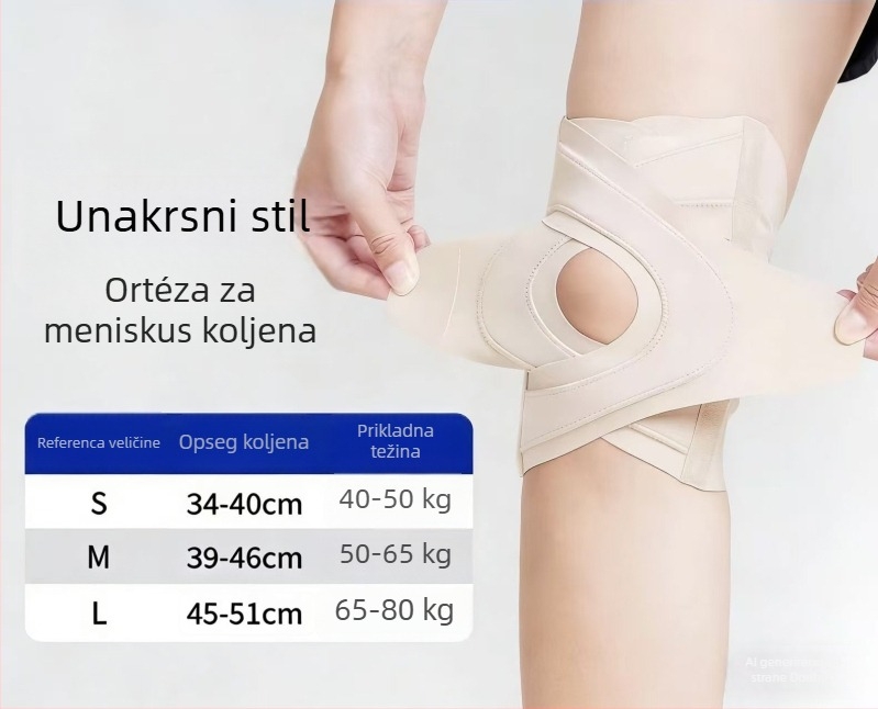 Tanko kompresijsko koljeno za meniskus, podrška koljenu za trčanje uz remen za patelu