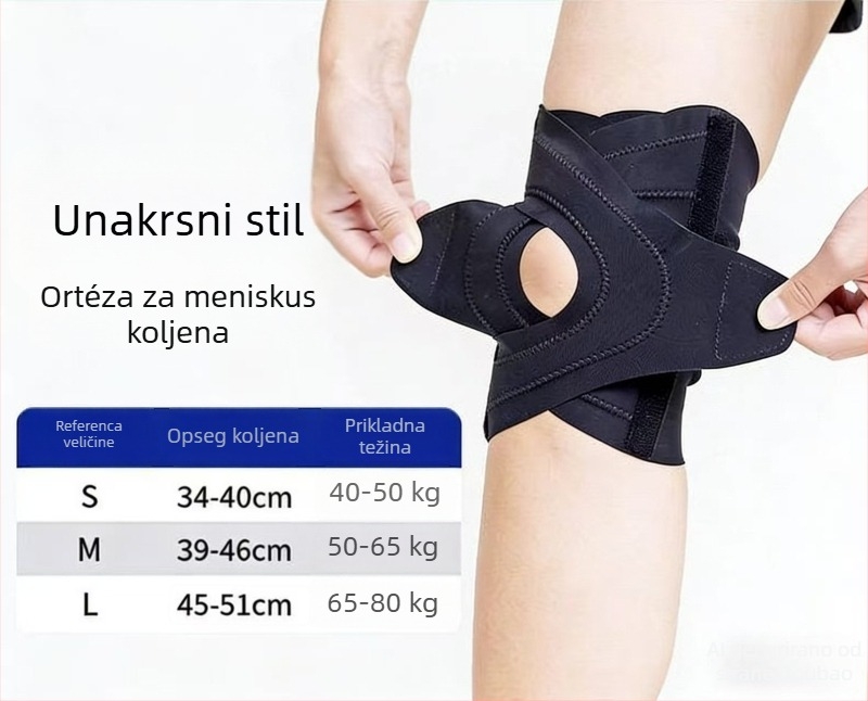 Tanko kompresijsko koljeno za meniskus, podrška koljenu za trčanje uz remen za patelu