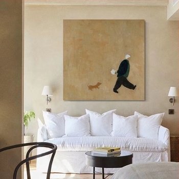 Ramirani zidni umjetnički rad na platnu uljem za dnevni boravak i spavaću sobu — moderni minimalistički stil, Wabi-Sabi.