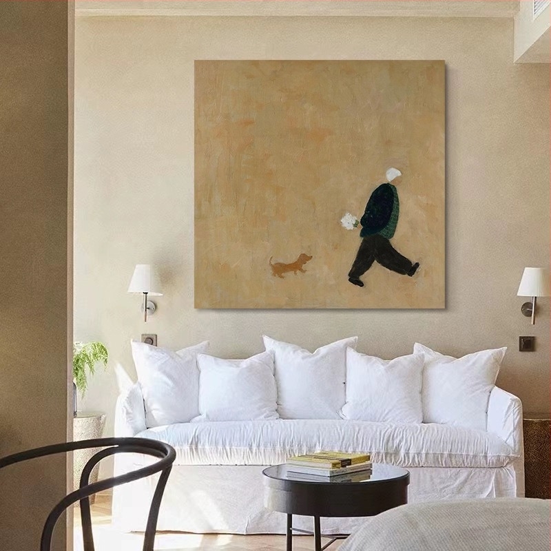 Ramirani zidni umjetnički rad na platnu uljem za dnevni boravak i spavaću sobu — moderni minimalistički stil, Wabi-Sabi.