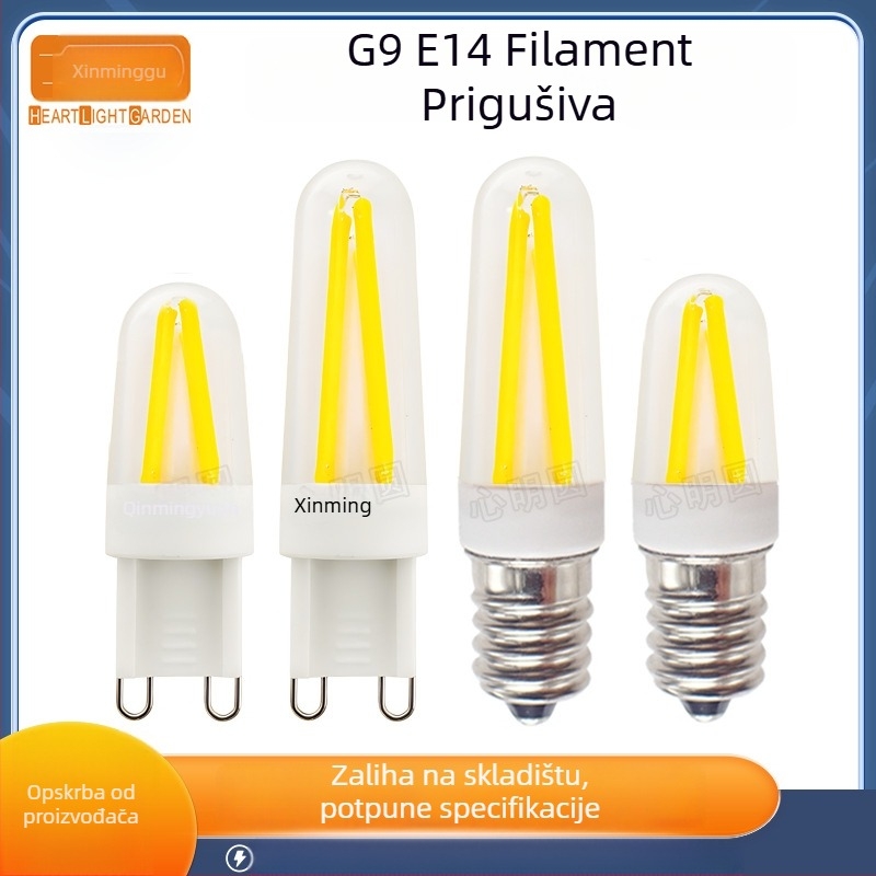 LED filament žarulja 4W, baze G9 i E14, regulirajućeg intenziteta, 220V, za lustere i stolne lampe