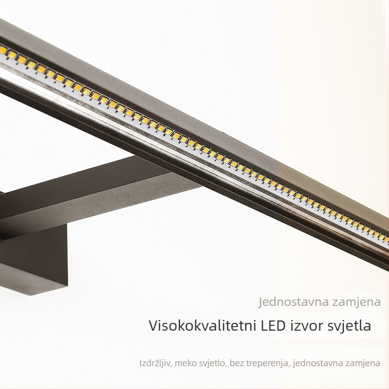 LED ogledalo za kupaonicu s ormarićem i prednjim osvjetljenjem, ogledalo za šminku, moderni minimalistički stil