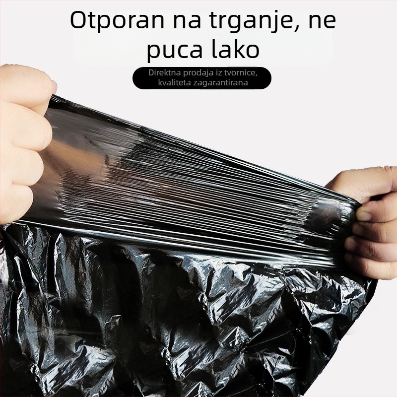 Kućne vrećice za smeće s ravnim otvorom, perforirane, velike role, s vezivanjem na povlačenje, debele, za kuhinju i ured, velika veličina