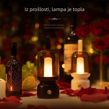 Retro prijenosna noćna lampica za spavaću sobu, visokokvalitetna atmosfera, mogućnost prilagođavanja poklona, prenosna punjiva stolna lampa za vanjske uvjete