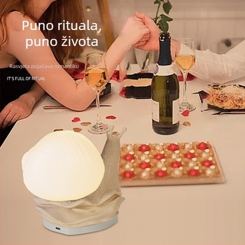 Spavaća soba LED rasvjeta za atmosferu s USB napajanjem, kreativni dizajn puža, noćna svjetiljka