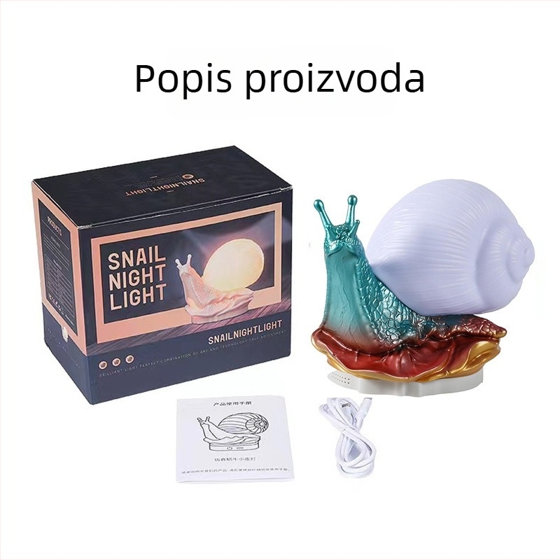 Spavaća soba LED rasvjeta za atmosferu s USB napajanjem, kreativni dizajn puža, noćna svjetiljka