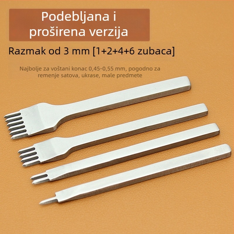 ZY Dijamantni rezač od bijelog čelika za kožu – ručno izrađeni alat za bušenje novčanika, 4 mm
