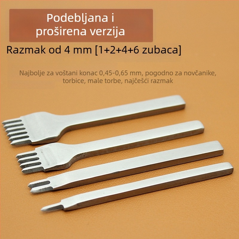 ZY Dijamantni rezač od bijelog čelika za kožu – ručno izrađeni alat za bušenje novčanika, 4 mm