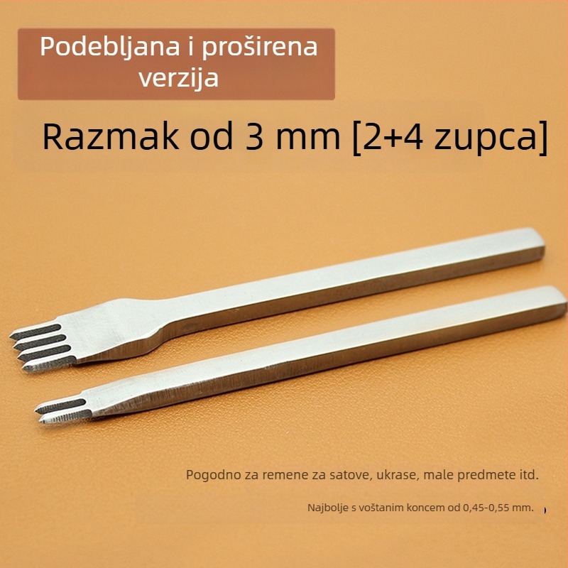 ZY Dijamantni rezač od bijelog čelika za kožu – ručno izrađeni alat za bušenje novčanika, 4 mm