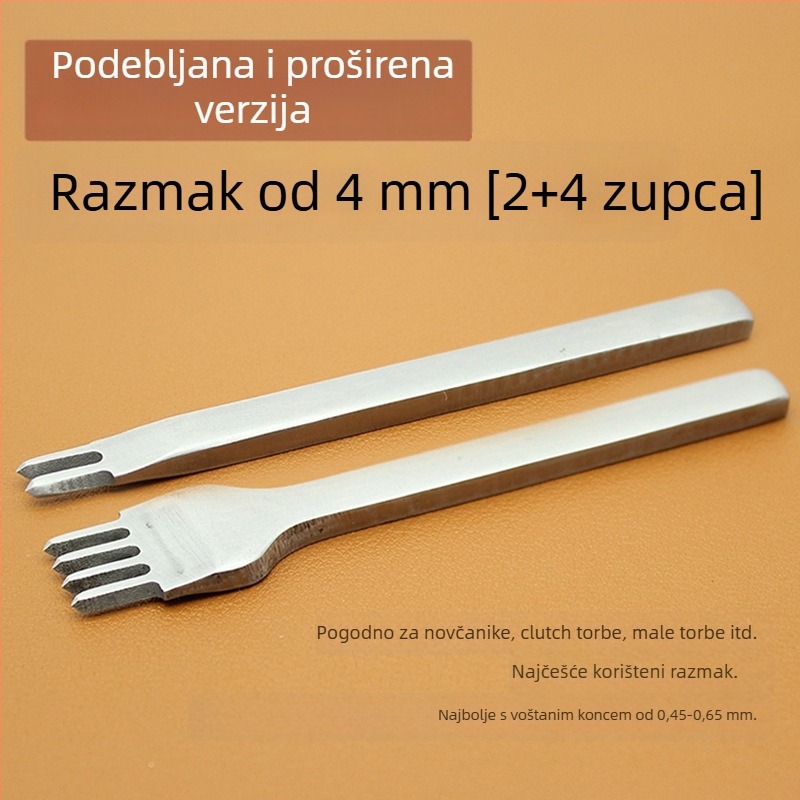 ZY Dijamantni rezač od bijelog čelika za kožu – ručno izrađeni alat za bušenje novčanika, 4 mm
