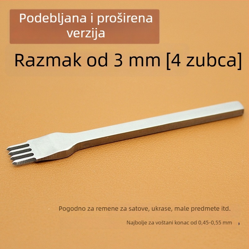 ZY Dijamantni rezač od bijelog čelika za kožu – ručno izrađeni alat za bušenje novčanika, 4 mm