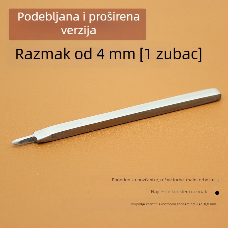 ZY Dijamantni rezač od bijelog čelika za kožu – ručno izrađeni alat za bušenje novčanika, 4 mm