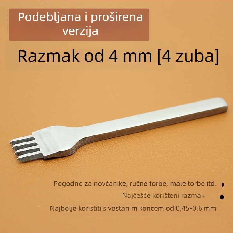 ZY Dijamantni rezač od bijelog čelika za kožu – ručno izrađeni alat za bušenje novčanika, 4 mm