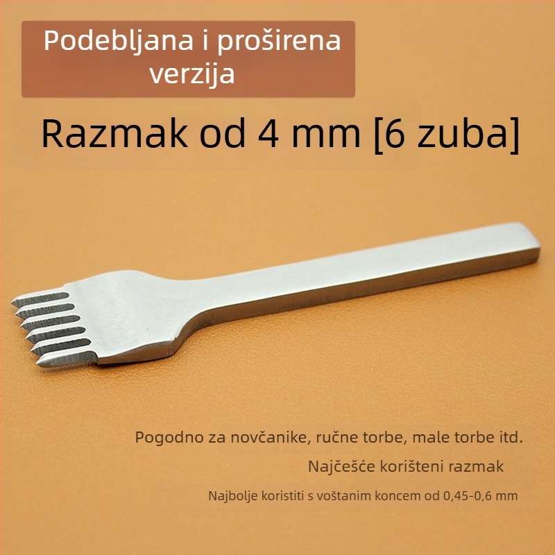 ZY Dijamantni rezač od bijelog čelika za kožu – ručno izrađeni alat za bušenje novčanika, 4 mm