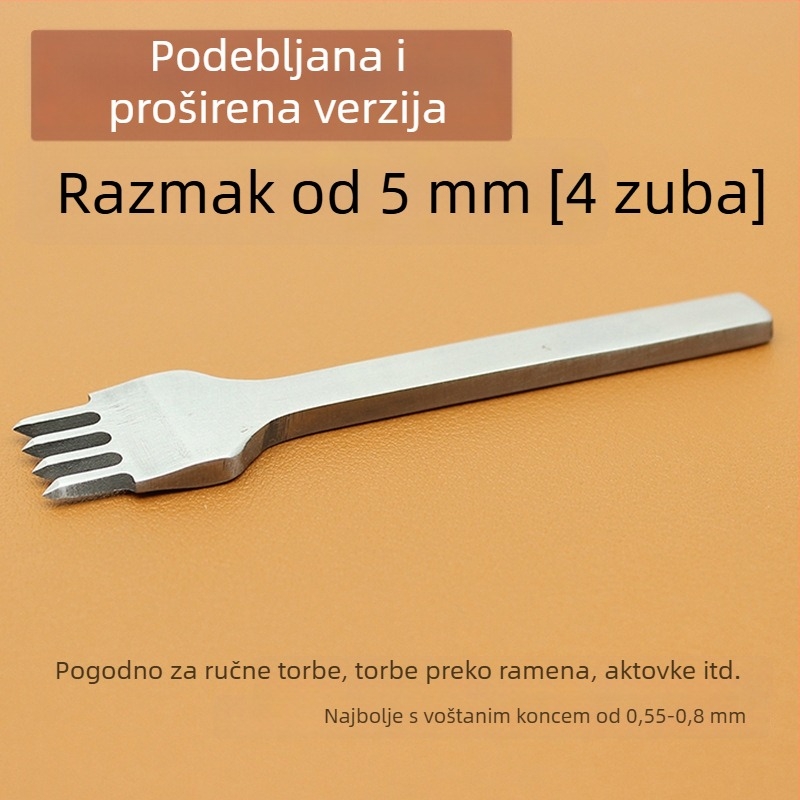 ZY Dijamantni rezač od bijelog čelika za kožu – ručno izrađeni alat za bušenje novčanika, 4 mm