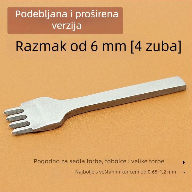 ZY Dijamantni rezač od bijelog čelika za kožu – ručno izrađeni alat za bušenje novčanika, 4 mm
