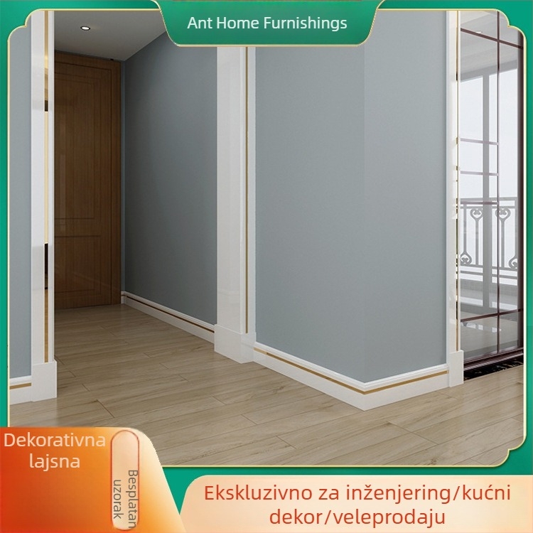 Dekorativni profil od mramora i aluminijske legure za zid i pod, visina 80 mm, debljina 13 mm, duljina 2400 mm (može se rezati)