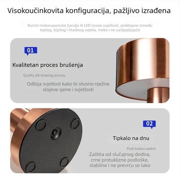 LED stolna lampa s dodirnim upravljanjem, punjiva, oblik bućice, ambijentalno svjetlo za bar, blagovaonu i spavaću sobu, zaštita očiju, noćno svjetlo