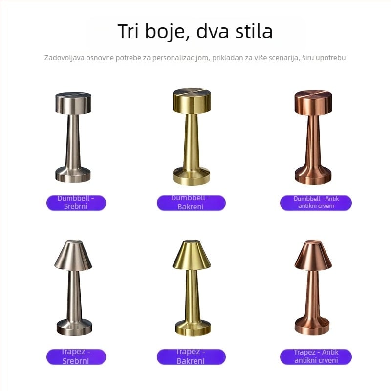 LED stolna lampa s dodirnim upravljanjem, punjiva, oblik bućice, ambijentalno svjetlo za bar, blagovaonu i spavaću sobu, zaštita očiju, noćno svjetlo