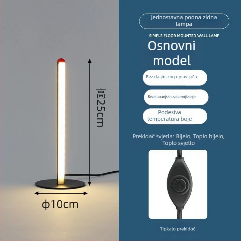 Moderna LED podna svjetiljka za dnevni boravak i spavaću sobu, kutna uspravna svjetiljka od aluminijske legure