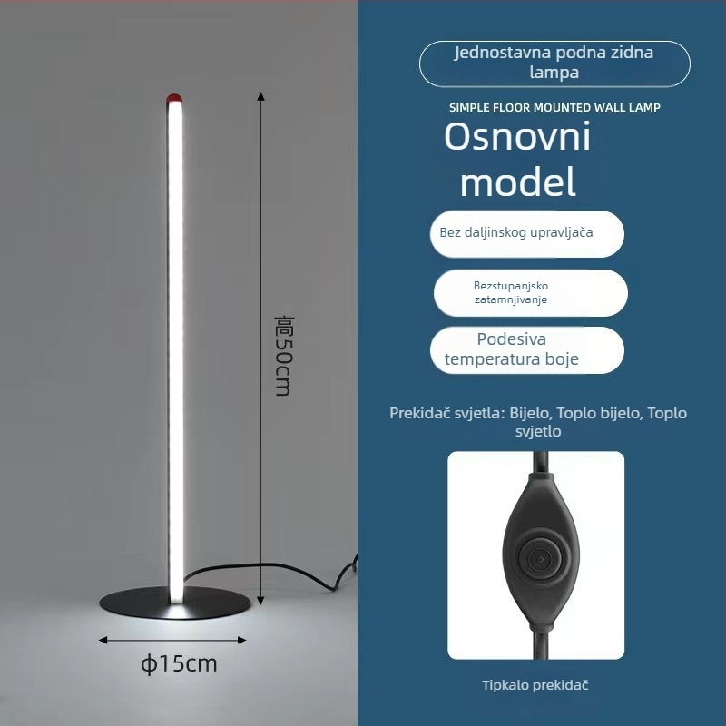 Moderna LED podna svjetiljka za dnevni boravak i spavaću sobu, kutna uspravna svjetiljka od aluminijske legure